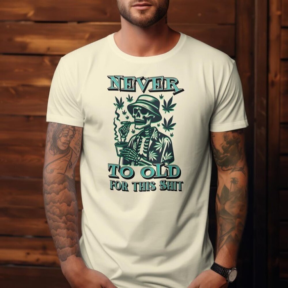 Cannabisnever Too Old Unisex Softstyle Tshirt